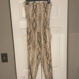 NWOT snakeskin print jumpsuit